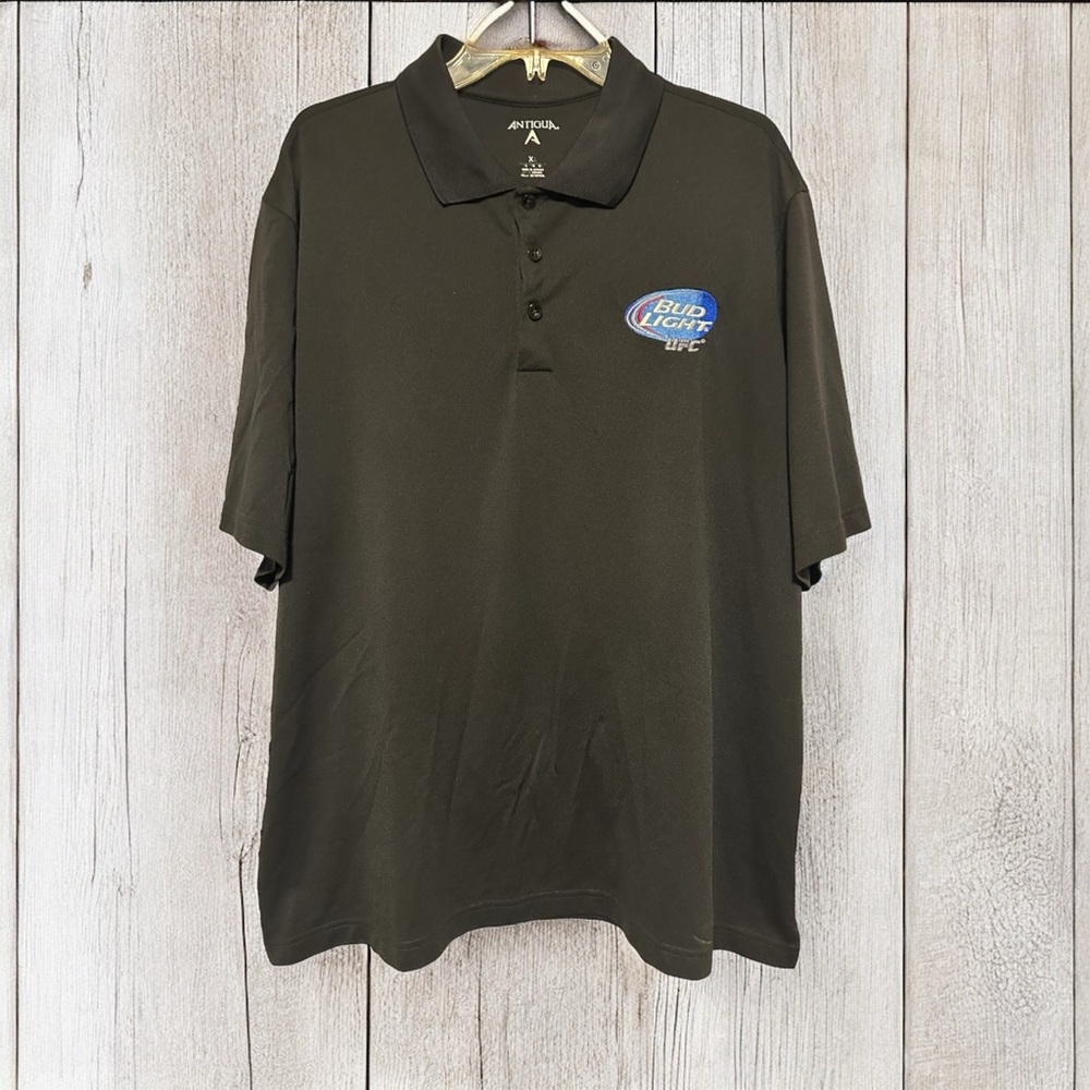 Antigua Bud Light UFC Polo Shirt Black Men’s XL Short Sleeve Golf Casual
